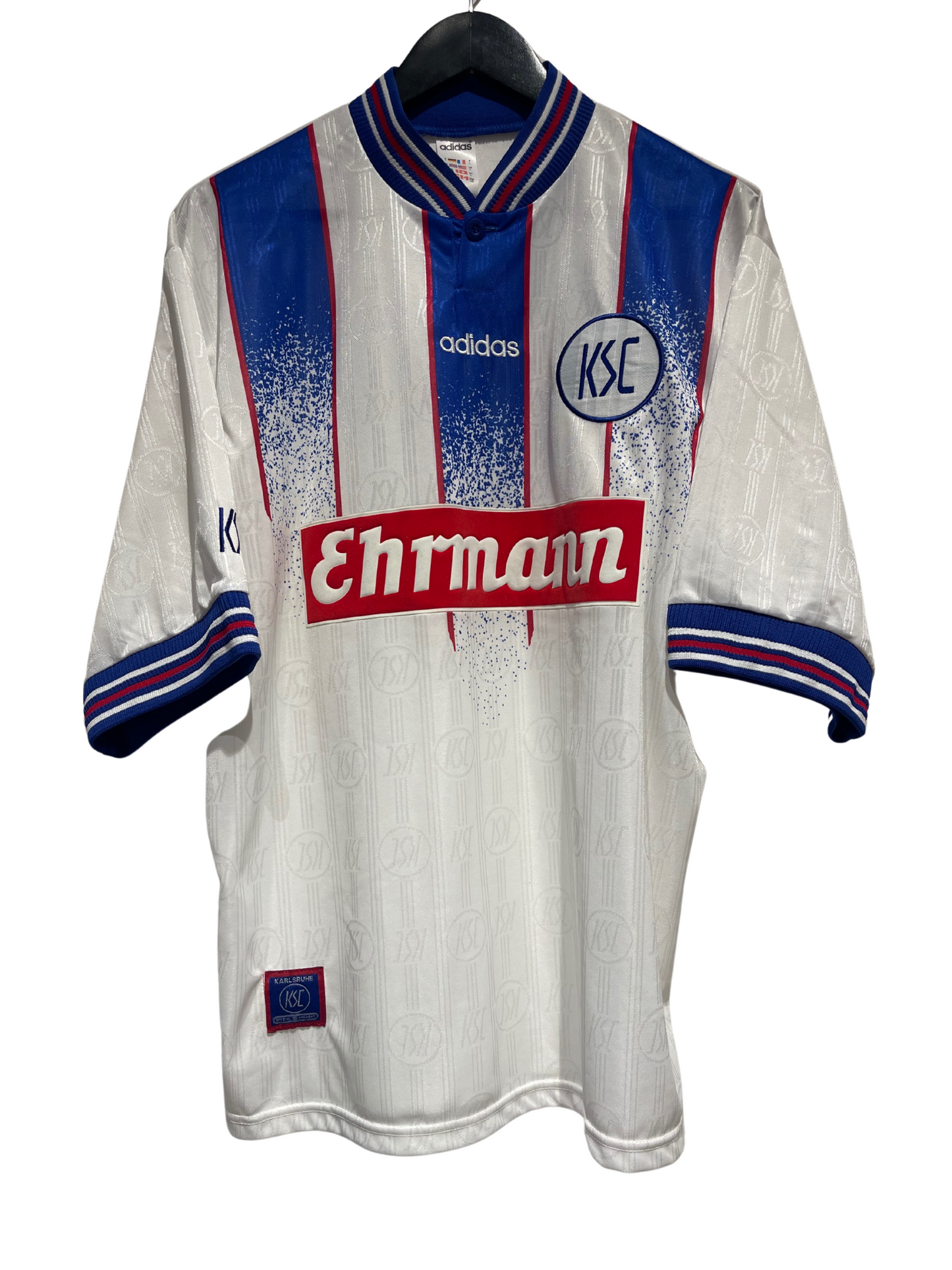 1995-1996 Karlsruher SC Home Shirt - Adidas - Ehrmann Sponsor (L)