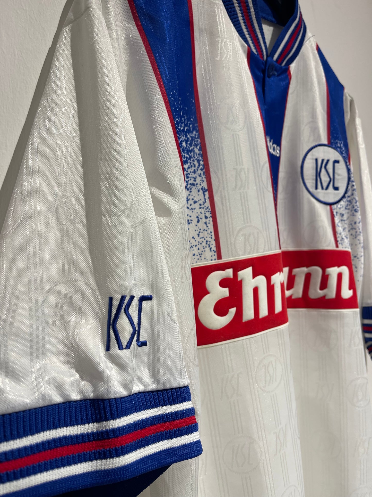 1995-1996 Karlsruher SC Home Shirt - Adidas - Ehrmann Sponsor (L)