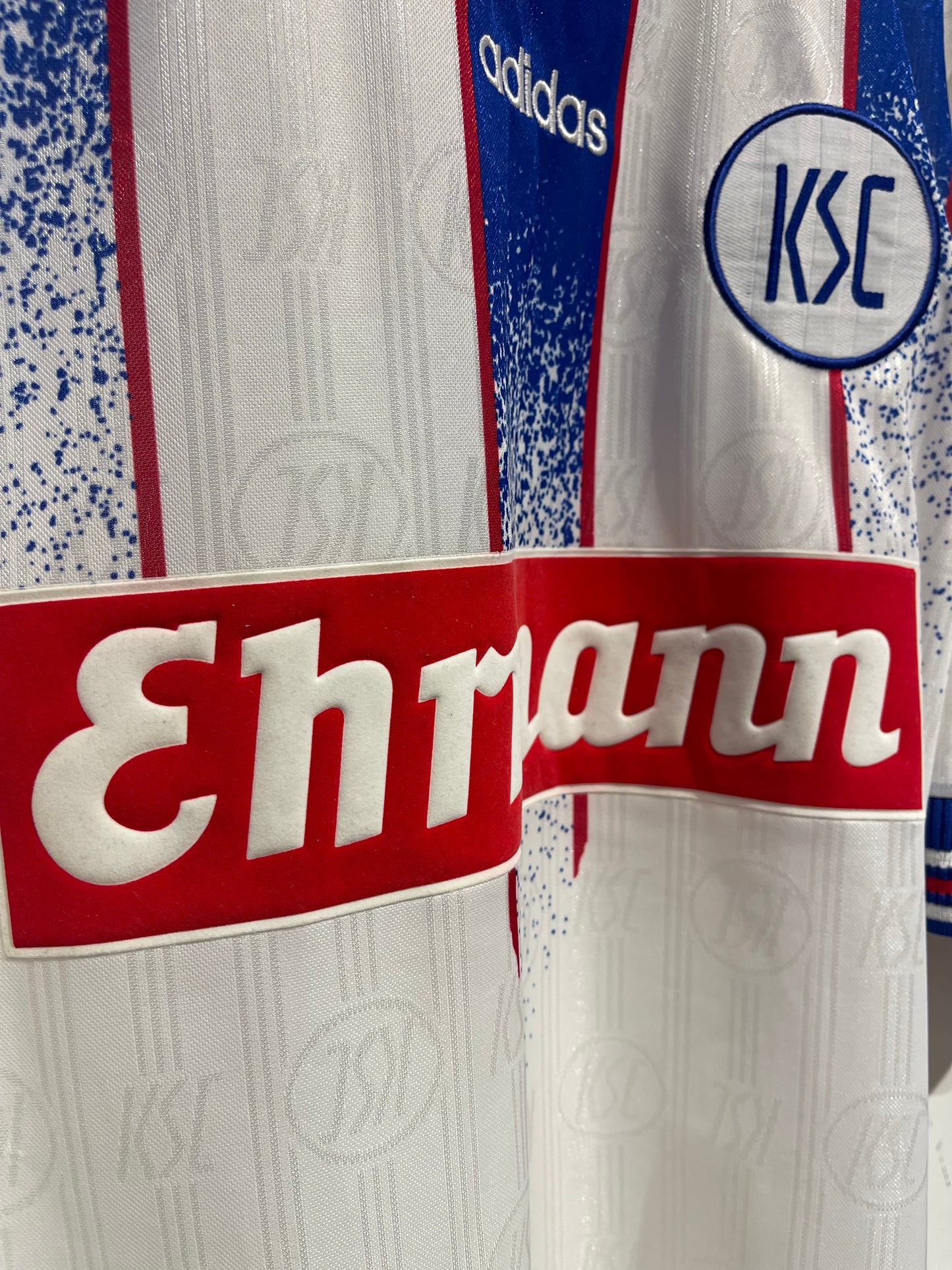 1995-1996 Karlsruher SC Home Shirt - Adidas - Ehrmann Sponsor (L)