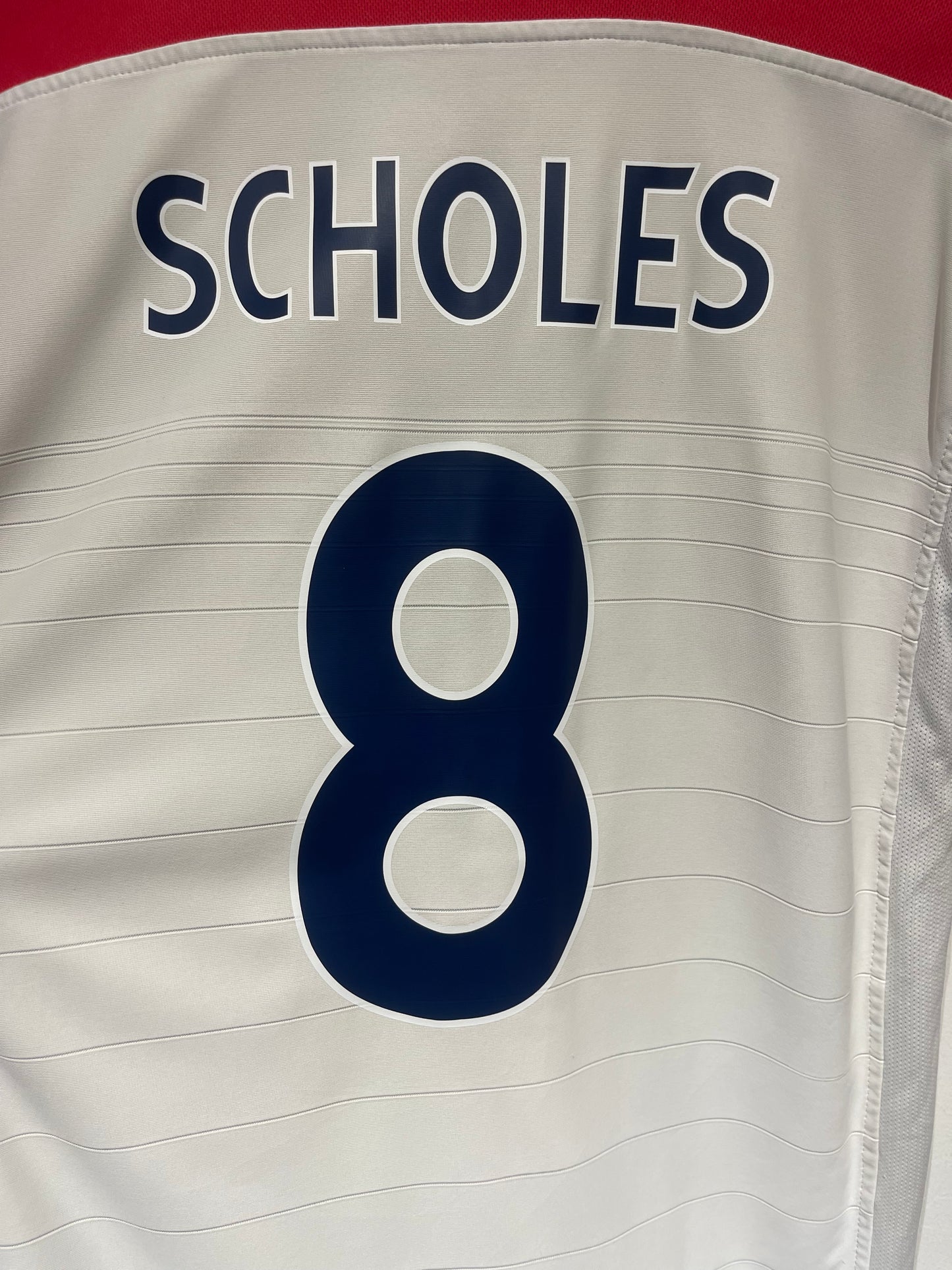 England 2004 Home Kit. #8 Scholes. (XL).