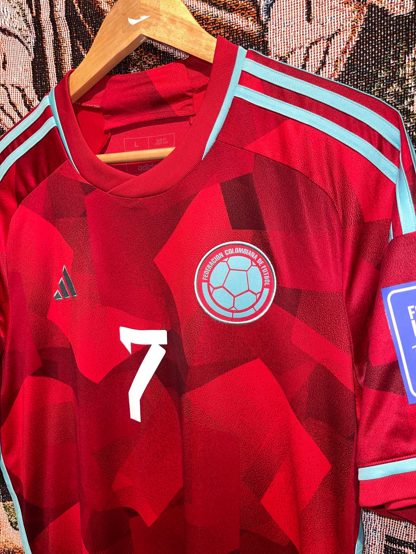 Colombia 2022-23 Away Kit. (L) #7 Diaz.