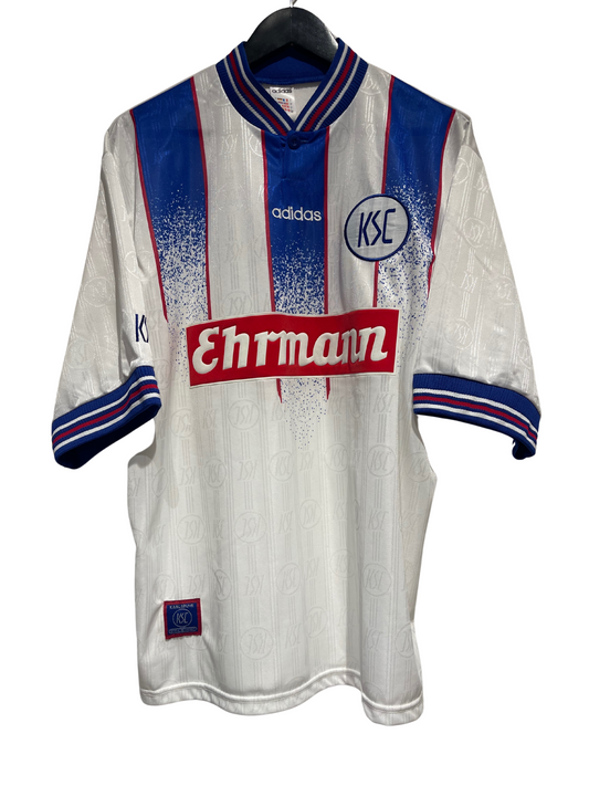 1995-1996 Karlsruher SC Home Shirt - Adidas - Ehrmann Sponsor (L)